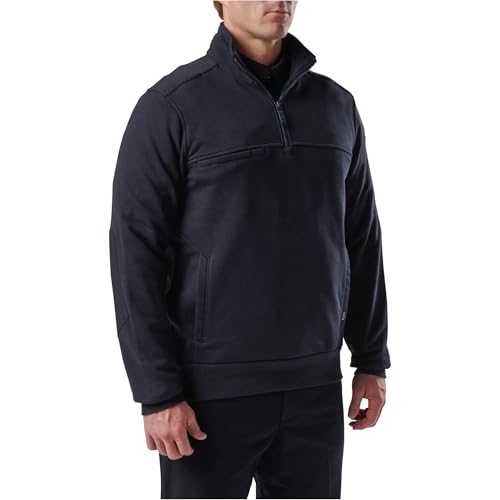5.11 Tactical Men's Job Shirt 1/4 Zip 2.0, 100% Cotton Canvas, Style 72534, Fire Navy, 3X-Large Tall3