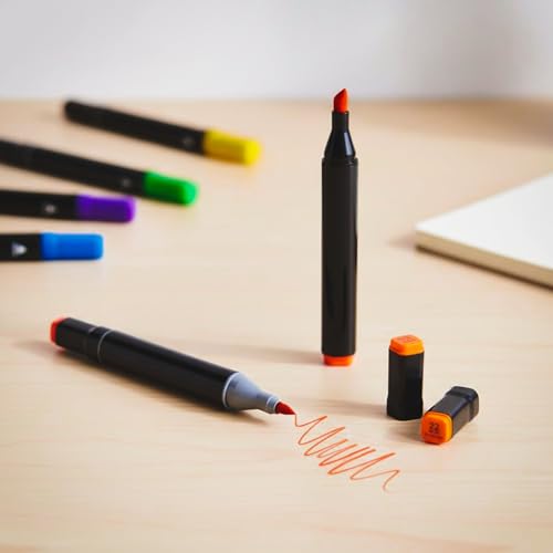 Image of Corslet 90 Pc Alcohol Markers : 60 & 30 Pcs Color Pens | Colour Marker Pen Art Markers Dual Tip Brush & Chisel Alcohol Based Markers for Drawing Sketching Adult Colouring & Illustration