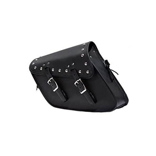 Alforjas para motocicleta de PVC y cuero sintético, impermeables, con remaches, para Softails, Sportsters y Choppers, bolsa lateral para motocicleta (13" x 4" x 10") miniatura 2