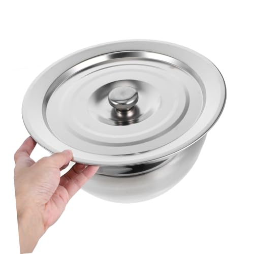 Tazón mezclador de acero inoxidable con tapa 9 pulgadas miniatura 4