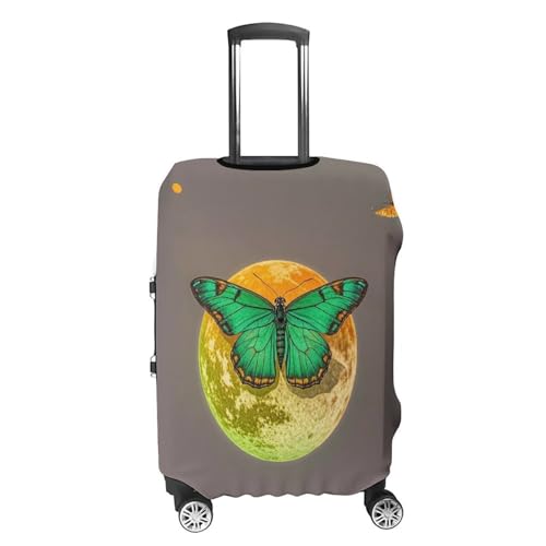 Carry on Luggage Cover Sun And Moon Green Moth Suitcase Covers for Luggages Tsa Approved Travel Luggage Sleeve Protector Elastic Suitcase Protector Anti-Scratch Washable Fits 19-30 Inch Case -L4
