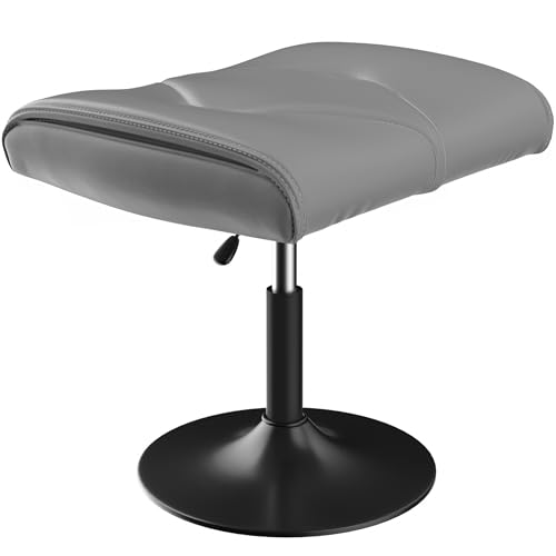 Image of VECELO Foot Rest Under Desk Ottoman, PU Height Adjustable Footrest with Comfort Padding, Leg Rest for Desk for Relieving Leg Pain, Stiffness, and etc, Gray