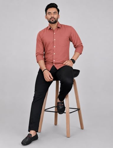 Image of CB-COLEBROOK Men's Casual, Regular Fit, Solid Colour, Lightweight, Button Down, Casual Wear, Shirt with Pocket. Suitable for Office & Casual Use