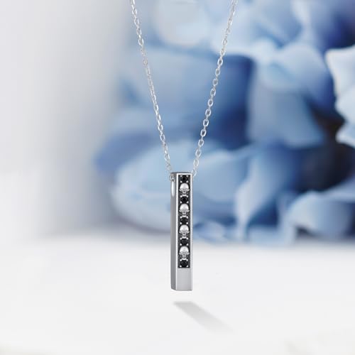 Sterling Silver Skull Necklace for Women, Black2