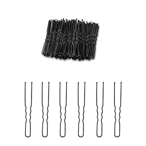 Lot de 50 épingles à cheveux ondulées noires - Longueur 7 cm - Accessoire de cheveux classique...