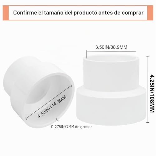 Reducción PVC 4 a 3 9 Imagen adicional