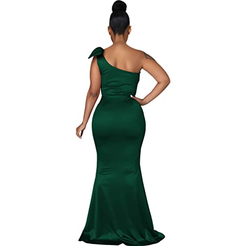 Image of FairyLove Women's One Shoulder Sleeveless Formal Ruched Bodycon Fashion Dress Belted Cocktail Dresses