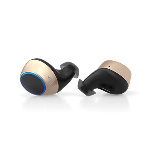 Creative Outlier Gold True Wireless schweißbeständiger Kopfhörer mit Software Super-X-Fi, Bluetooth 5.0, aptX/AAC, 39 Stunden Akkulaufzeit mit 14 Stunden pro Ladung, Siri/Google Assistant