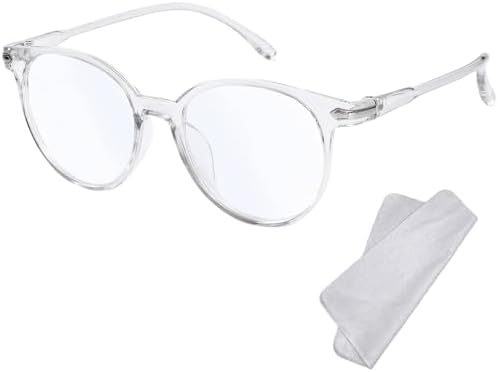 Blue Light Blocking Glasses - Fashion Oval Transparent Frame Reading Glasses Blue Light Eyeglasses Lightweight Anti Eyestrain Computer Gaming Eyewear Unisex