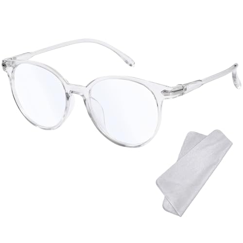 XFentech Blue Light Blocking Glasses - Fashion Oval Transparent Frame Reading Glasses Blue Light Eyeglasses Lightweight Anti Eyestrain Computer Gaming Eyewear Unisex