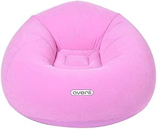 TJC Inflatable and Portable Lazy Sofa Home Decoration Couch, Flocking for Living Room Lounger Bedroom and Indoor and Outdoor Use Size: 105x105x65cm - Pink