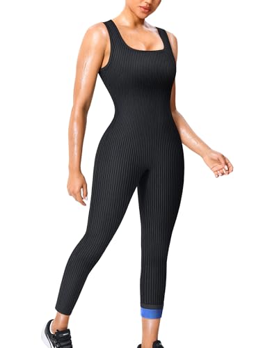 Junlan Sauna Suit Women Waist Trainer Sweat Sauna Shirt Full Body Jumpsuit(Blue,Medium)