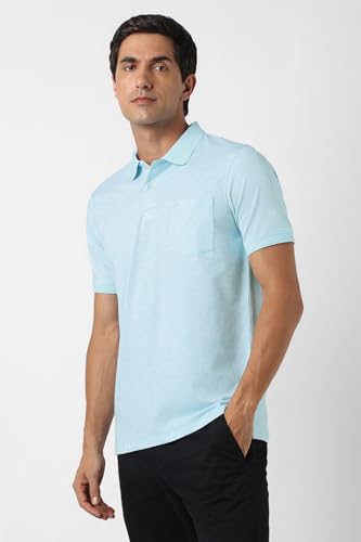 Image of Peter England Men's Cotton Abstract Print Polo T-Shirt - Casual Wear | Stylish & Breathable