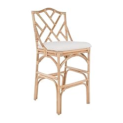KOUBOO Chippendale Rattan Kitchen Bar Stool, Brown
