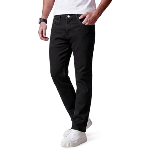 Heyfanee Mens Jeans Relaxed Fit Stretch Denim Jeans for Men Straight Leg Comfort