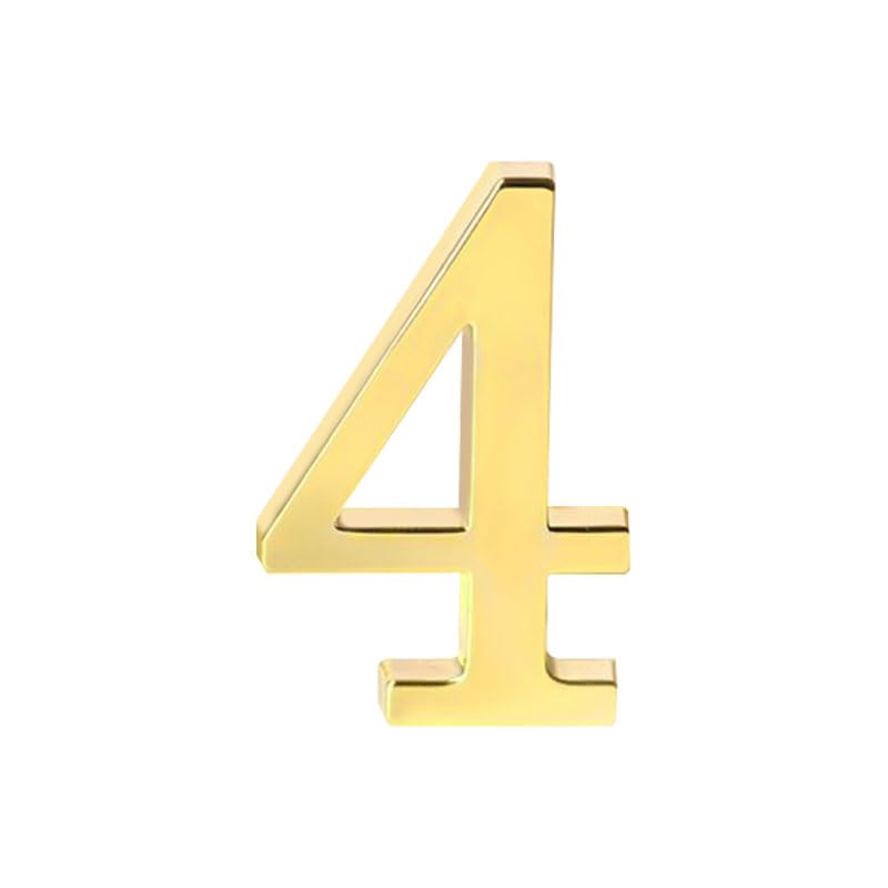 Self-Adhesive 3D House Numbers, Brass Mailbox Decor Number Stickers for Outside Door, Gate, Apartment, Office, Hotel Room, Farmhouse