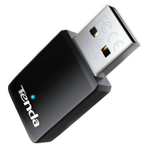 Image of Tenda WiFi Adapter for Desktop PC, AX900 USB WiFi Adapter with Dual Band 600Mbps 5GHz / 286Mbps 2.4GHz, Built-in Driver for Windows 11 /10 /7, USB WiFi Dongle(U11) (U11|WiFi 6|AX900)