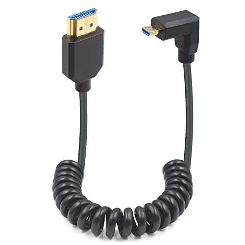 Duttek Hdmi to Micro Hdmi 2.1 Coiled Cable 1.2m, Hdmi 2.1 ultra high-speed 48Gbps,Supports 8K@60Hz, 4K@120Hz