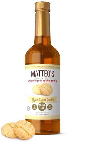 Matteo's Sugar Cookie Syrup for Coffee, Lattes, Cappuccinos & Desserts
