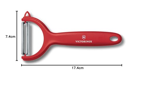 Descascador de frutas e legumes suíço Victorinox, Vermelho, lâmina serrilhada