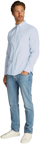 Tommy Hilfiger Herren Hemd Flex Poplin Polka Dot Regular Fit, Blau (Sweet Blue/White Dot), XS – Ansicht 4