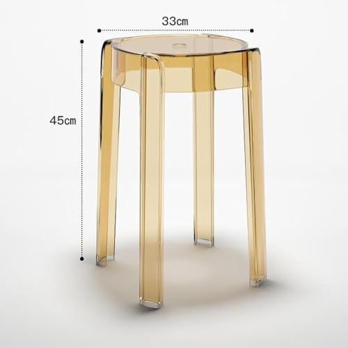 Taburete de ducha de acrílico transparente, asiento de plástico resistente al agua, diseño apilable para baño, cocina, dormitorio, oficina en casa