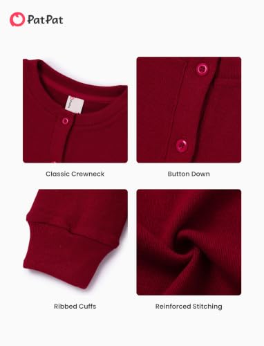 Image of PATPAT Girls Cardigan Sweater Knit Long Sleeve School Plain Tops 4-12Y