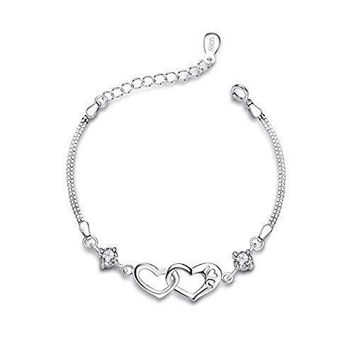 Preisvergleich Produktbild VOARGE Modeschmuck mit Geschenkbox, Armband Damenarmband, Herzarmband, 925er Sterlingsilber Zirkonia, ideal für Damen