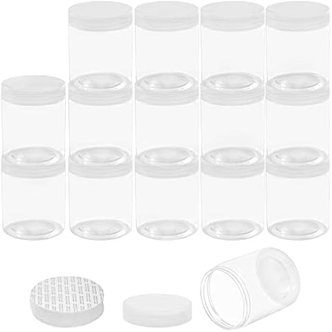 BELLE VOUS Botes de Plastico Transparente con Tapas (Pack de 15) Cover
