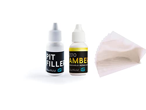 Glas Weld Rock Chip Repair Resin 15ml and Pit Filler 15ml and Film Tabs Combo