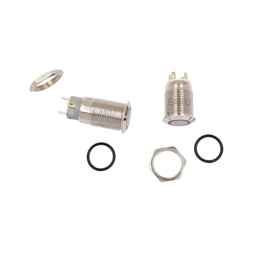 Bouton métallique 12mm 5V LED blanche étanche avec interrupteur autobloquant - 6
