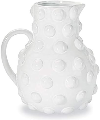 Mud Pie Raised Dot Pitcher, 68 oz, White