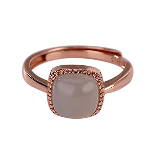 Bague en jade fumé violet pour femme, argent S925 et finition plaqué or