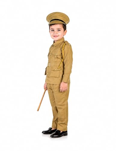 Image of BookMyCostume Premium Fabric Indian Police Commissioner Profession Community Helper Kids Fancy Dress Costume 7-8 years