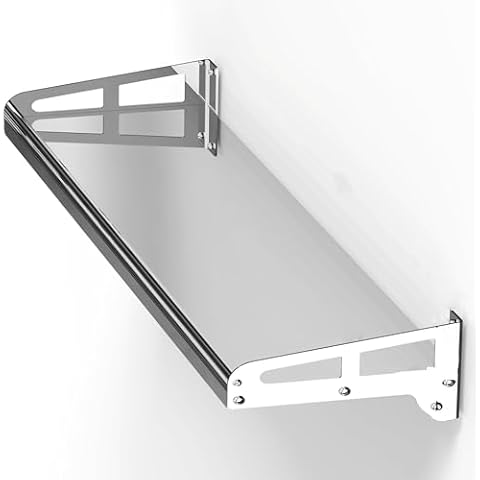 Qtake Fashion 304 Stainless Steel Wall Shelf Heavy Duty Household Wall Mounted Spice Fixed Storage Shelf Microwave Oven Shelf (Width 13.7 inches Length 39.3 inches) Cover