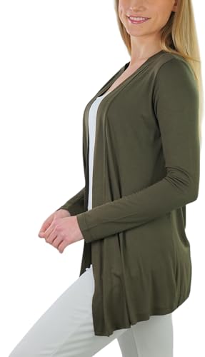 Image of ToBeInStyle Womens Open Front Long Sleeve Lightweight Asymmetrical Draped Cardigan with Side Pockets