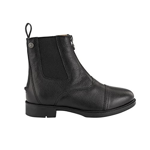 SUEDWIND FOOTWEAR - Botas de equitación para niños, cómodas botines de piel de vacuno, resistentes al agua, gran ajuste, suela de goma robusta, zapato con zapatillas, color: negro, talla 40 Cover