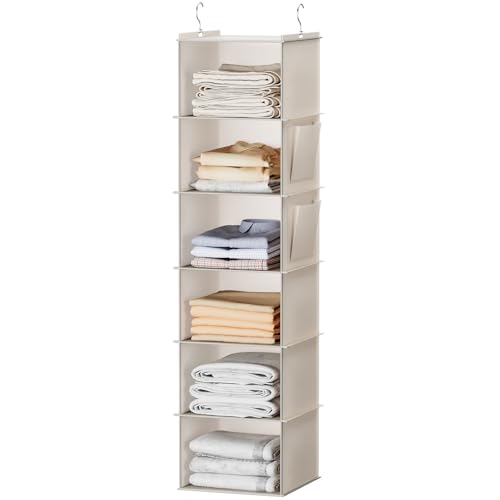 YOUDENOVA Hanging Closet Organizer, 6-Shelf Closet...
