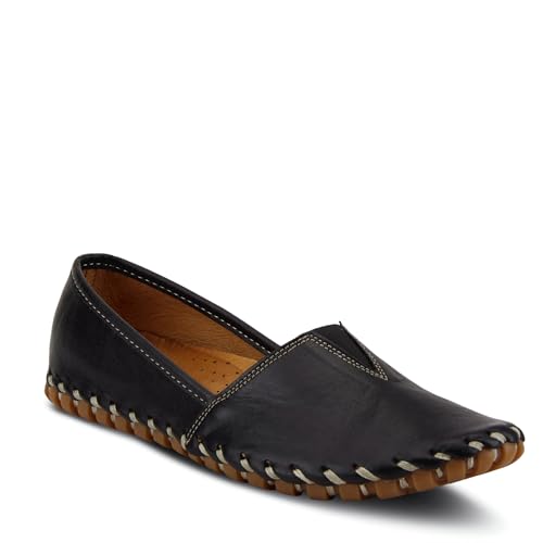 Image of Spring Step Kathaleta Shoes for Women - Ladies Slip-On with Rubber Outsole - Comfortable Leather Shoes for Womens - Black EU 41 / US 9.5-10