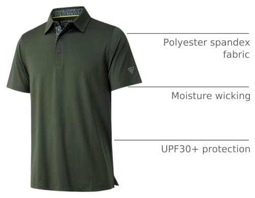Image of Mens Polo Shirts Short and Long Sleeve Casual Solid Stylish Dry Fit Performance Designed Collared Golf Polo Shirts for Men