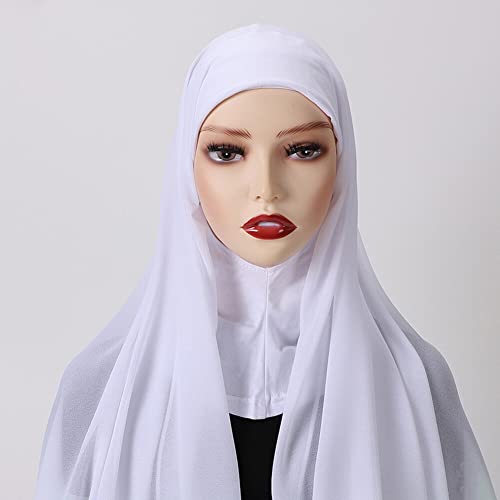 Women Soft Chiffon Hijab Scarf, Solid Color Easy Wear Hijabs for Women One Piece Long Scarf Wrap Scarf Shawl3