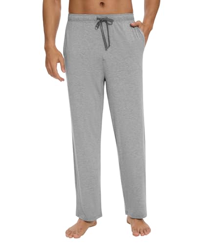 WiWi Mens Pajama Pants - Viscose from Bamboo Soft Sleep Pants Comfy Drawstring Lounge Bottom with Pockets Sweatpants S-XXL4