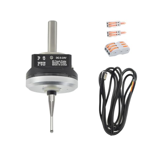 PGFUN DIY CNC 3D Digitizing Touch Probe Upgraded NPN-NC XYZ Axis Edge Finder Waterproof 3 Coordinate Measuring Sensor Kit with 6mm Shank