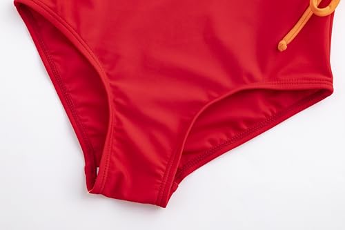 Image of LIZENS Girls One Piece Color Block Swimwear Tie Side 2-12Years Beach Bathing Suit for Kids Swimsuit