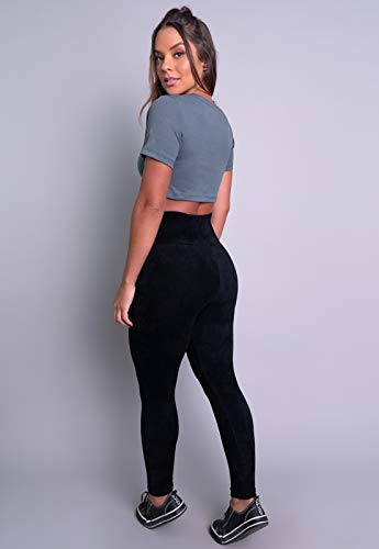 Calça Legging Feminina Veludo Cotelê Cintura Alta