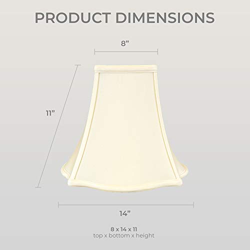Image of Royal Designs Fancy Square Bell Lamp Shade - Eggshell - 6 x 14 x 11.5