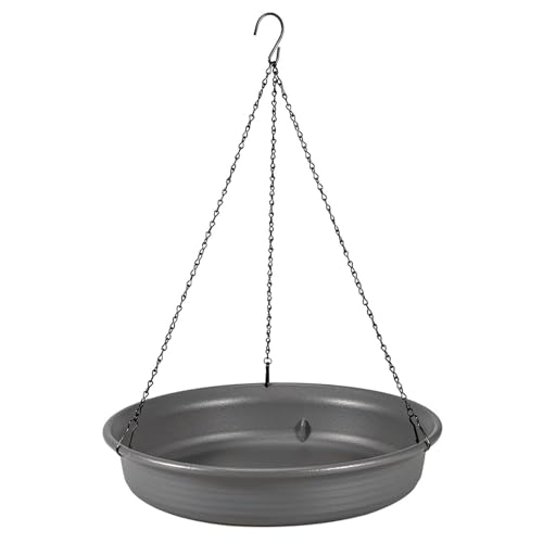 Bandeja de metal de 30 cm para alimentar aves silvestres colgando de árboles sin herramientas 2