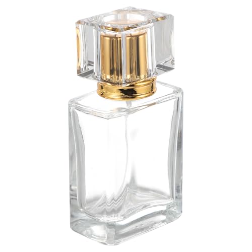 Beatifufu Atomizador Perfume Recargable 50ml Botella de Vidrio Transparente Cuadrada para Viaje y Uso Personal Diseño Compacto