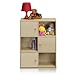 Furinno Pasir 3 Tier Shelf with 3 Door/Round Handle, Steam Beech