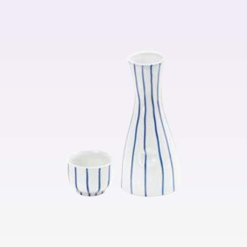 Tokyo Matcha Selection - Sake Server Bottle Set - TOKUSA - 2 Size - 1 Sake Server Bottle - 1 Sake Cup - Mino Ware [Standard Ship by SAL: NO Tracking Number & Insurance] (S: 140 ml/cc)